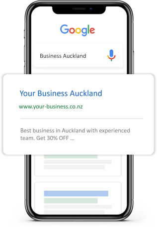 SEO Auckland displayed on mobile